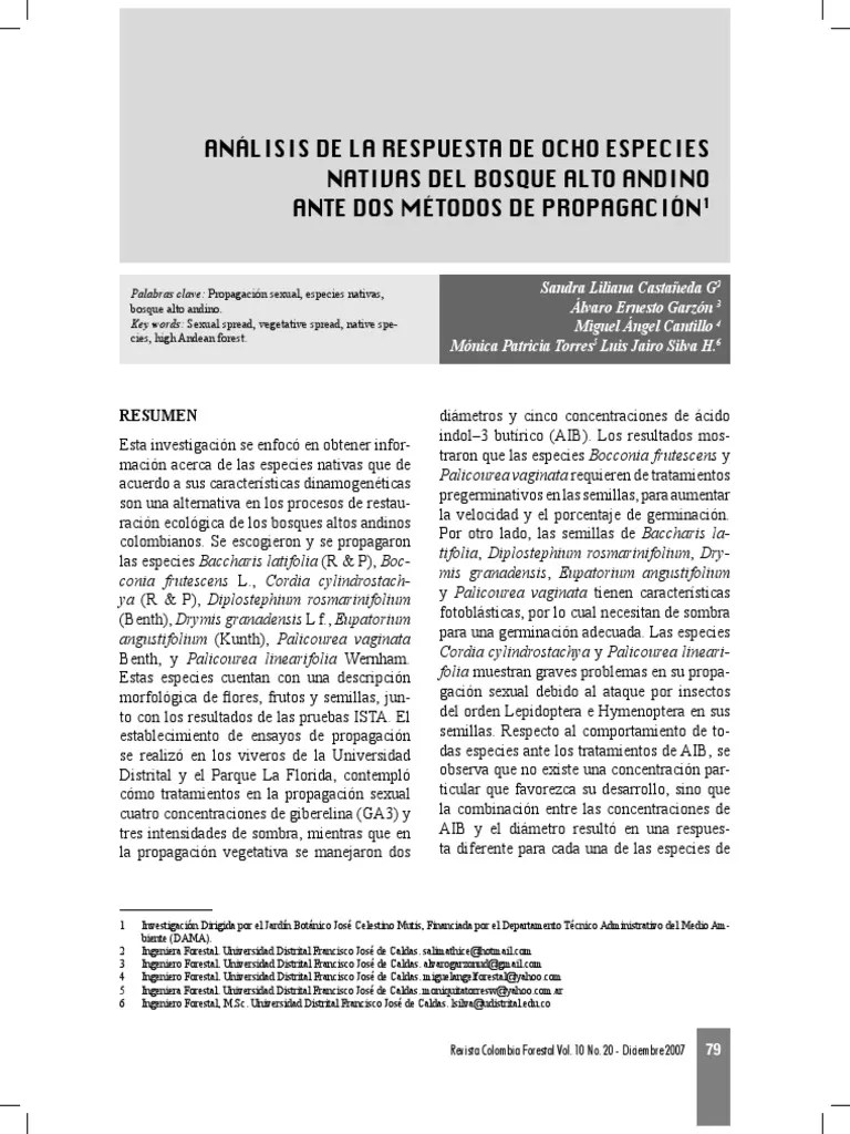 Especies Nativas De Bosque Andino | PDF | Aluminio | Bogotá