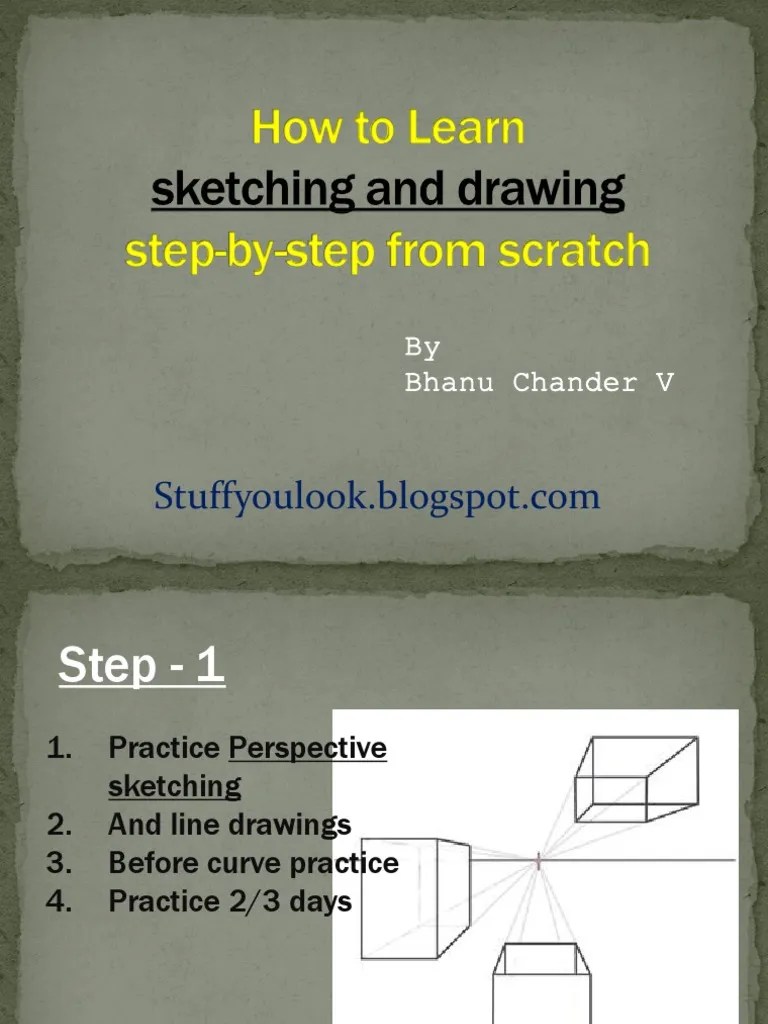 How To Learn Sketching And Drawing Step-By-Step For Beginners | PDF ...