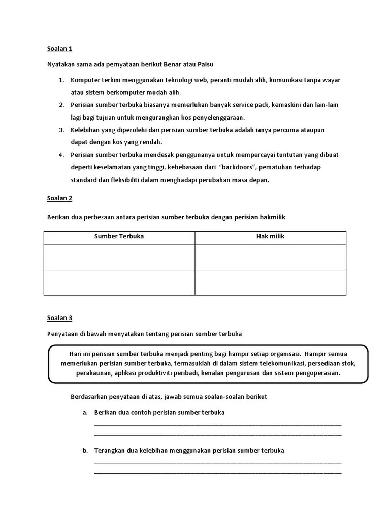 3.0 perbezaan perisian hak milik dan perisian sumber terbuka: Perisian Pdf