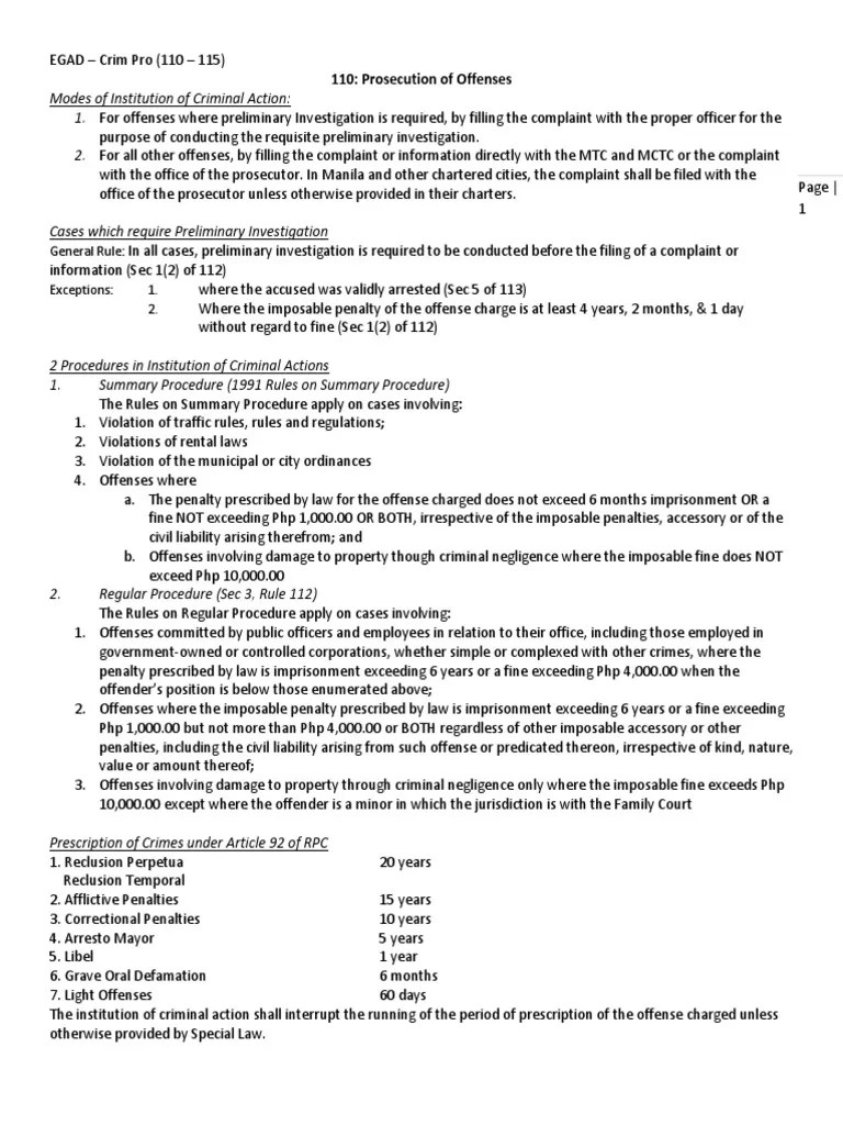Criminal Procedure Rule 110 To 115 | PDF | Bail | Arrest