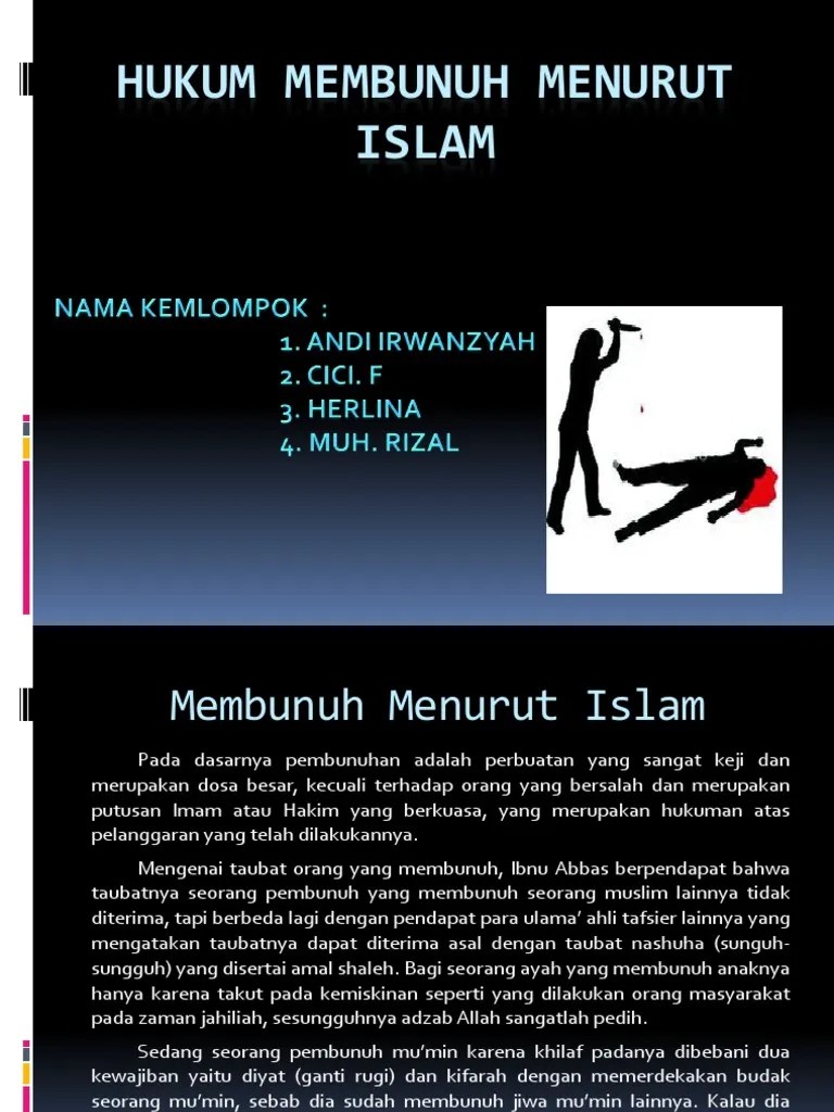 Hukum Membunuh Menurut Islam | PDF