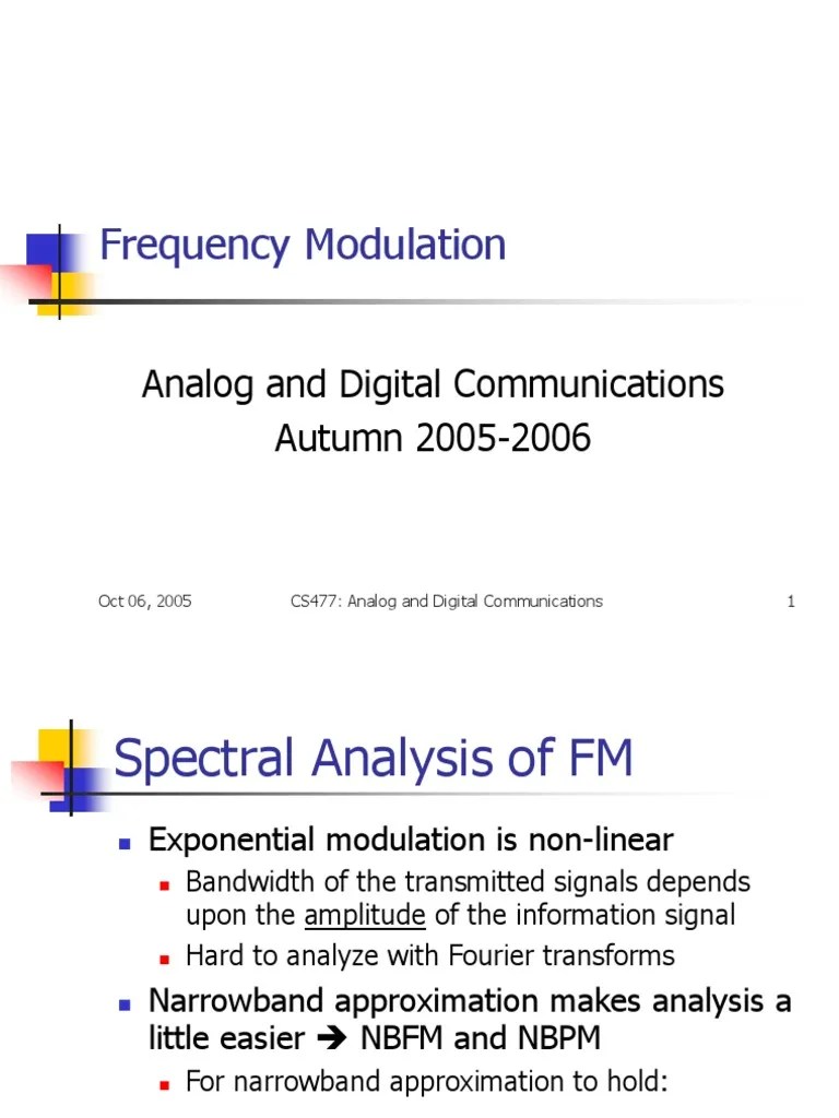 Frequency Modulation: Analog And Digital Communications Autumn 2005-2006 | PDF | Frequency ...