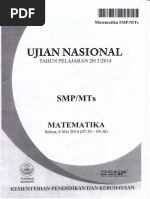 Download soal tpa masuk smp negeri kawasan surabaya. Soal Dan Pembahasan Un Matematika Smp Tahun 2014 Pdf