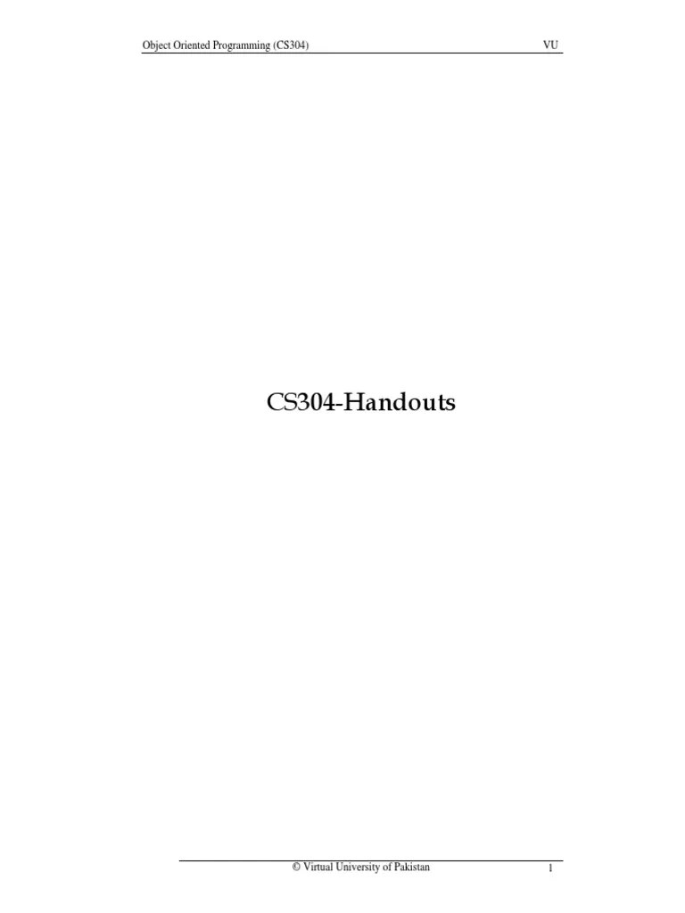 Object Oriented Programming Handouts | Download Free PDF | Method ...