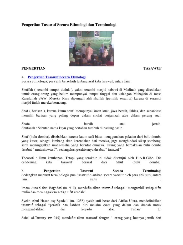 Pengertian Tasawuf Secara Etimologi Dan Terminolog1 | PDF