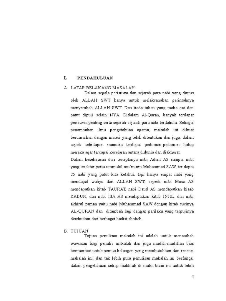 Kisah 4 Nabi Yang Menerima Kitab Suci | PDF