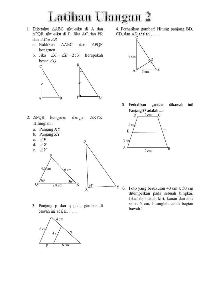 Latihan UB Kesebangunan 2 | PDF