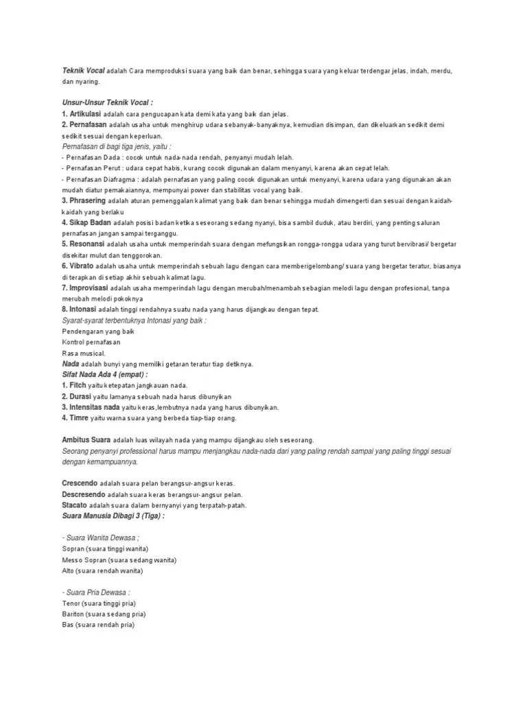 Teknik Vocal | PDF