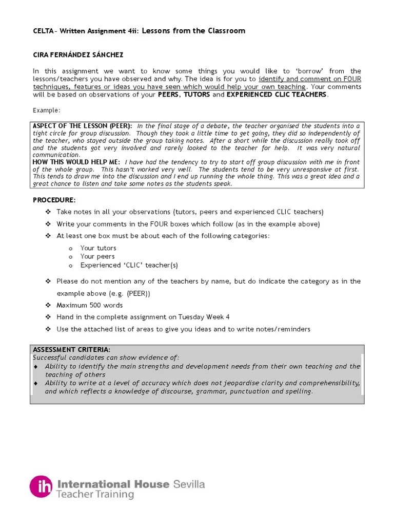 Assignment 4 | PDF | Reading Comprehension | Teachers