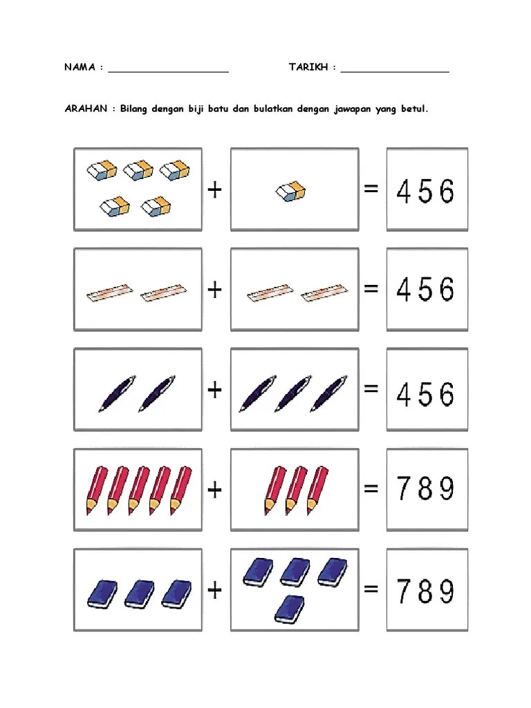 Skor min bahasa inggeris juga rendah iaitu 11. Prasekolah Operasi Tambah Lembaran Kerja Pdf
