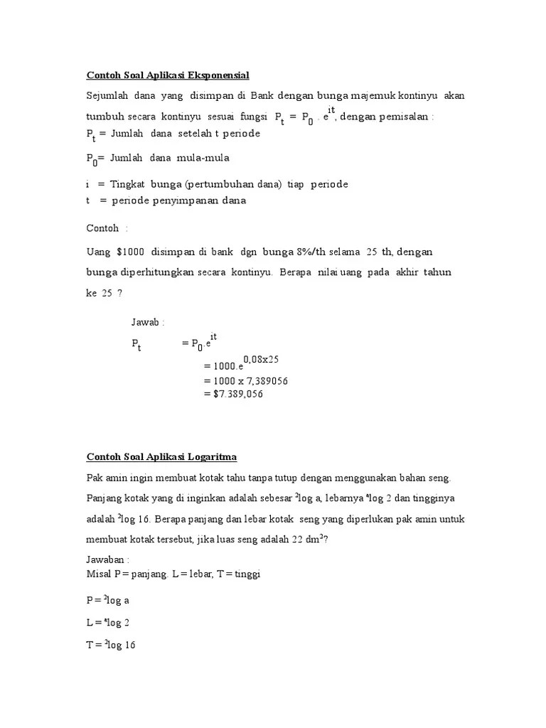 Contoh Soal Dan Pembahasan Persamaan Eksponen 