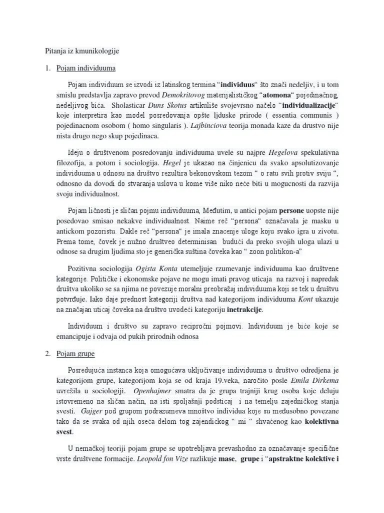 Pitanja Iz Kmunikologije