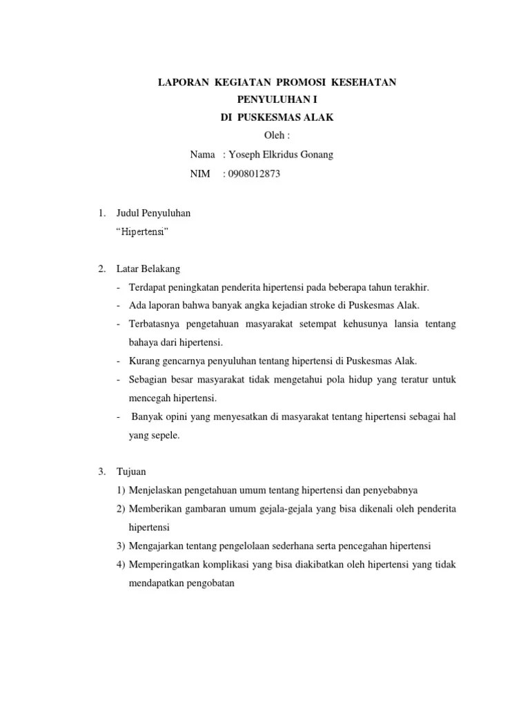 Laporan Kegiatan Promosi Kesehatan | PDF