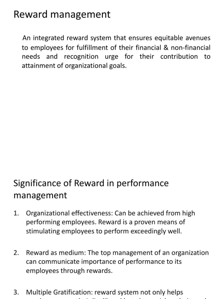 An Integrated Analysis Of Reward-Based Performance Management ...