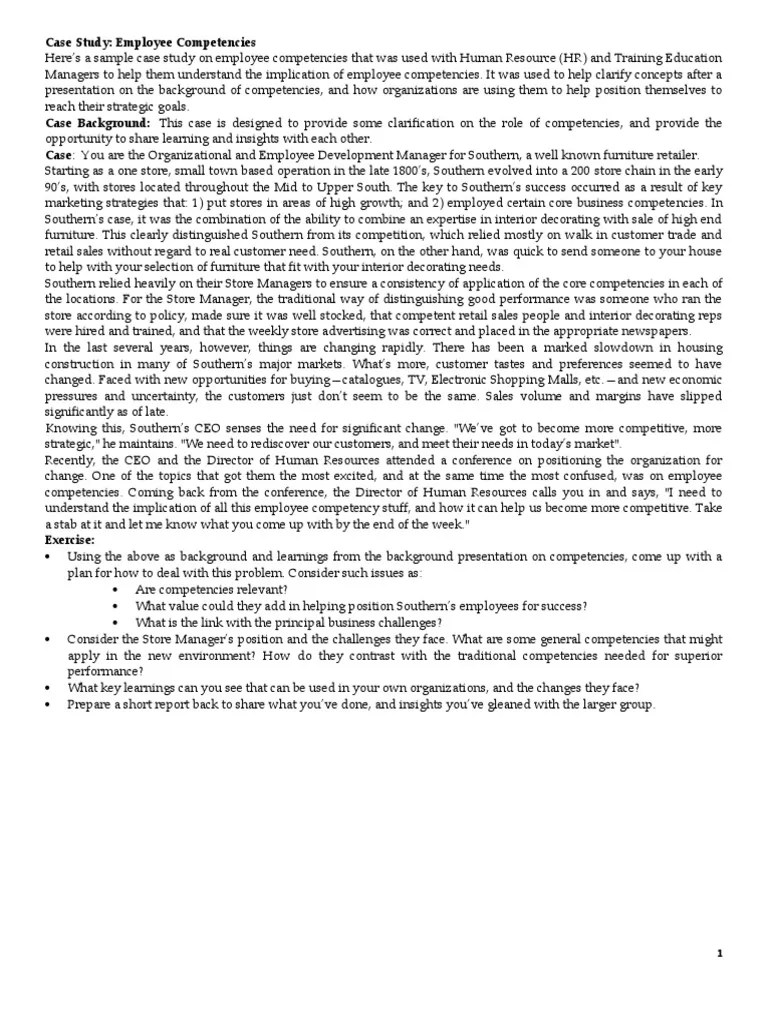 Case Study | PDF | Competence (Human Resources) | Performance Appraisal