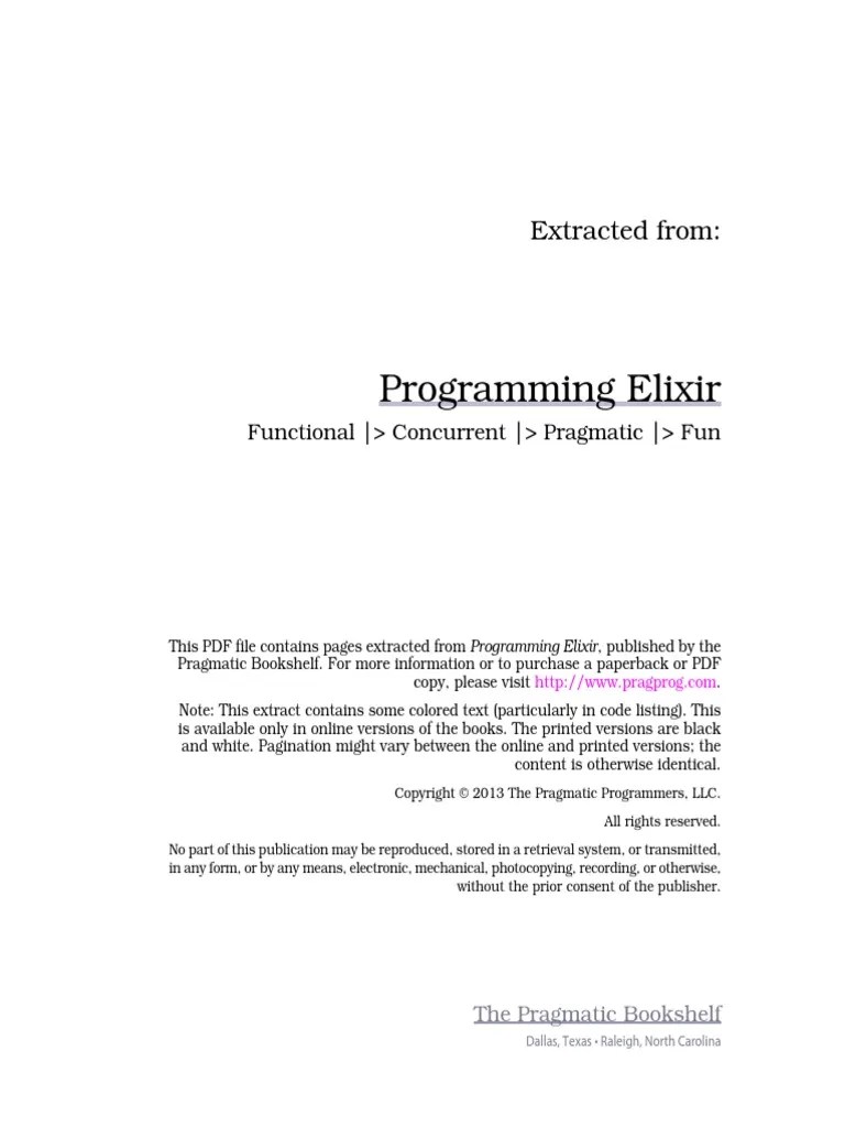 Introduction To Programming Elixir | PDF | Object Oriented Programming ...