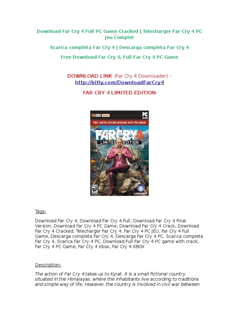 Far Cry 4 Full Game PC Download Free (Far Cry 4 Downloader) | PDF | Leisure | Sports