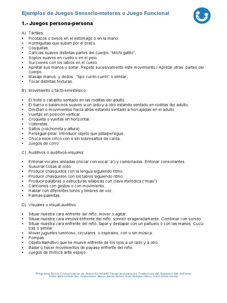 El corro de la patata: 8 Ejemplos De Juegos Sensorimotores O Juego Funcional Pdf Pdf Vocal Ocio