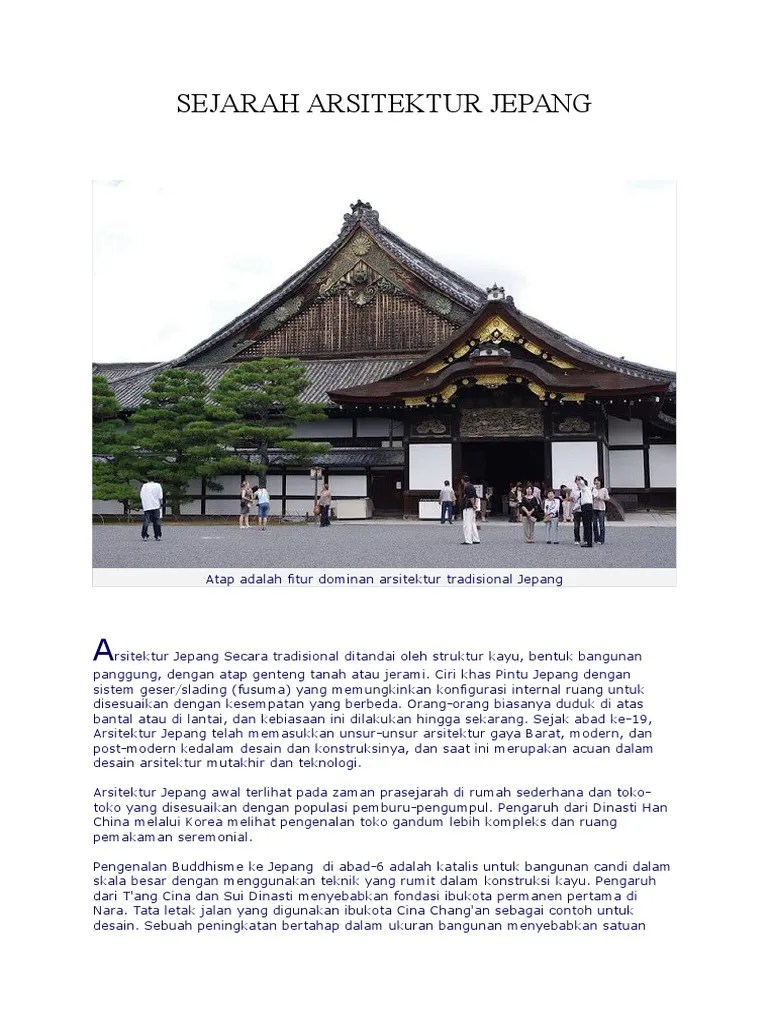 Sejak 1972 cina dan jepang kembali melakukan hubungan diplomatik. Sejarah Arsitektur Jepang Pdf