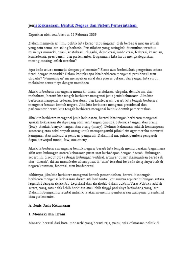 Jenis Kekuasaan | PDF