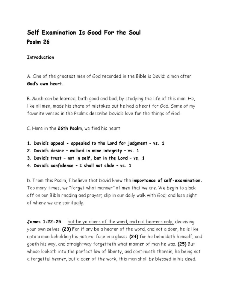 Self Examination Is Good For The Soul | PDF | Last Judgment | David