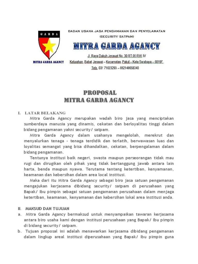 Contoh proposal pengajuan seragam ke perusahaan, contoh proposal. Contoh Proposal Pengajuan Seragam Satpam Penggambar