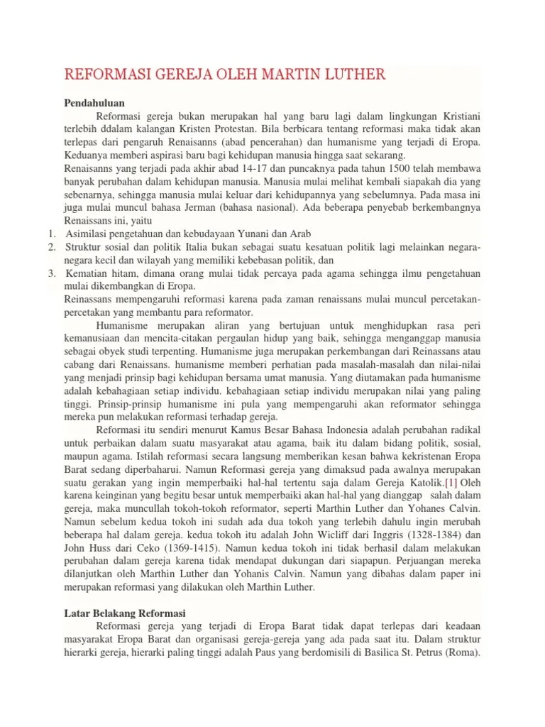 Reformasi Gereja Oleh Martin Luther | PDF