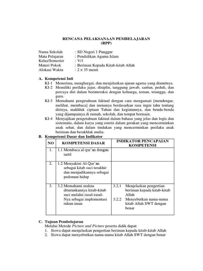 Kelas 8 materi pai semester 2. Rpp Iman Kepada Kitab Allah Pdf
