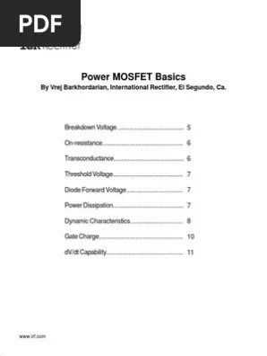 Mosfet Pdf Field Effect Transistor Mosfet