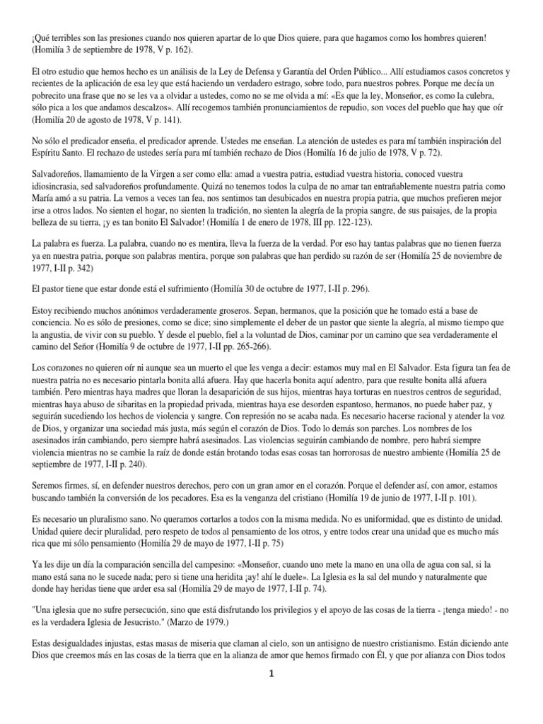 Frases De Monseñor Romero | PDF | Cristo (título) | Pecado