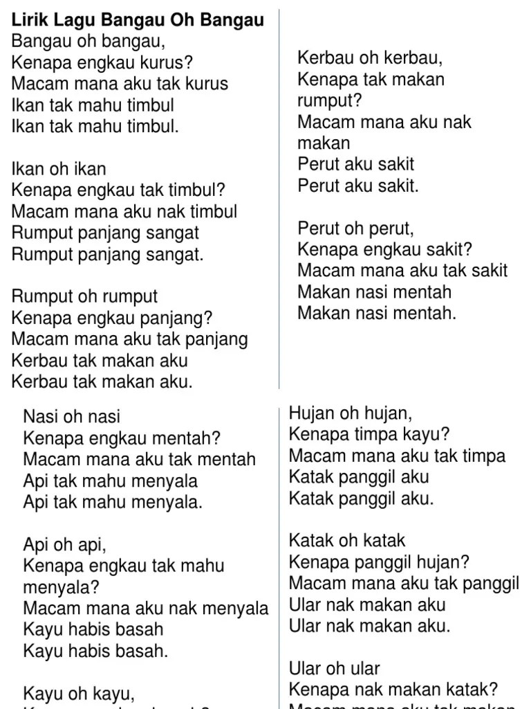 Aku di trip ini tuh. Lirik Lagu Bangau Oh Bangau Pdf