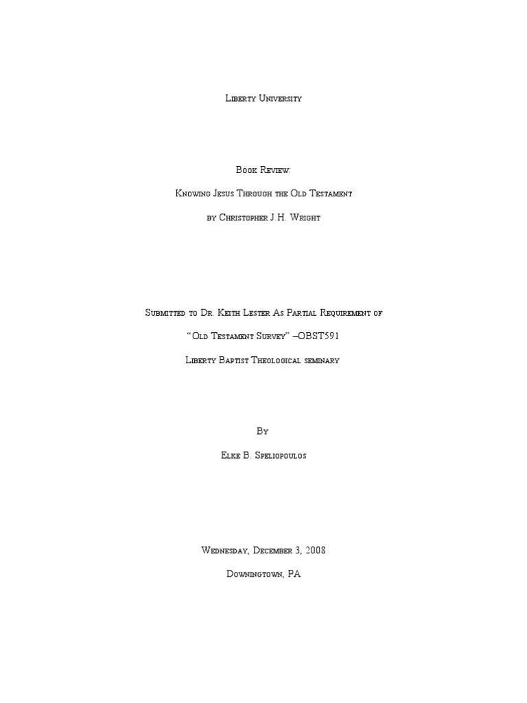 Book Review Knowing Jesus Through The Old Testament By Christopher Wright | PDF | Old Testament ...