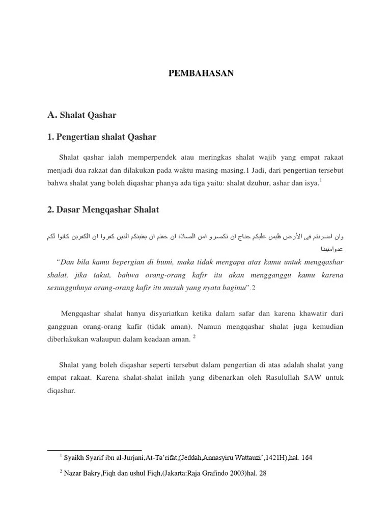 Makalah Shalat Qhasar | PDF