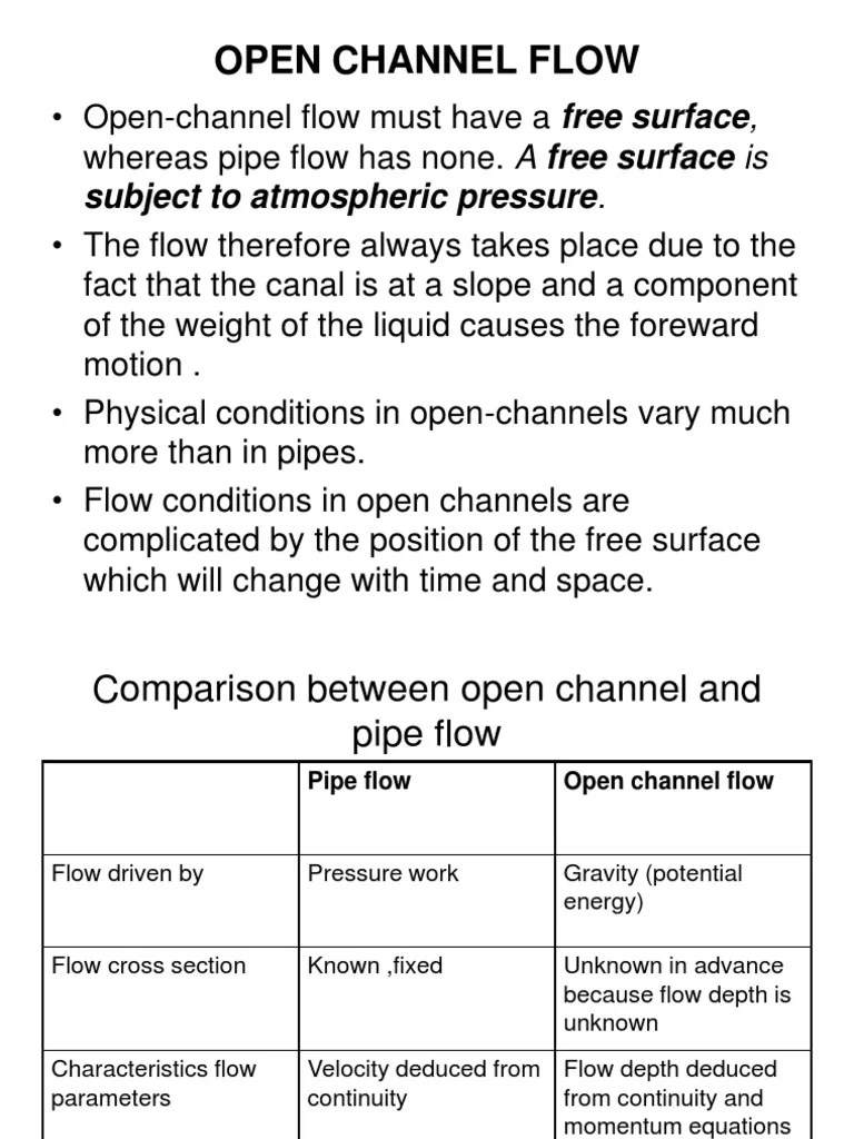 Open Channel Flow | PDF | Reynolds Number | Fluid Dynamics