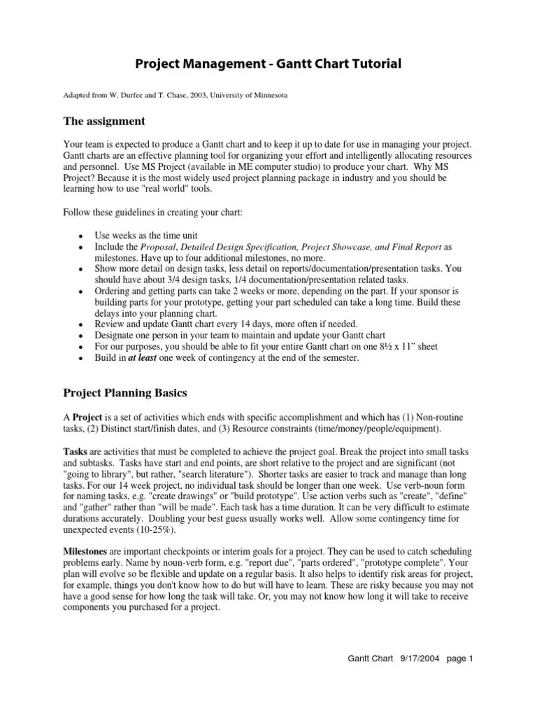 Gantt Chart And Project Management | PDF | Project Management ...