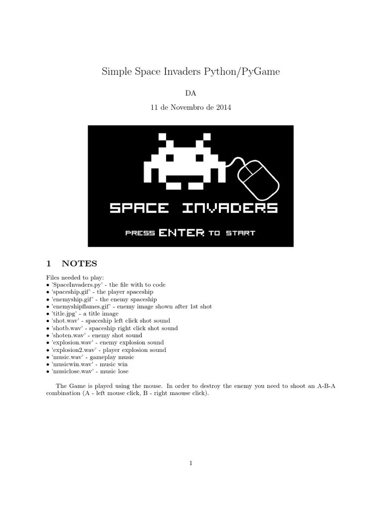 Space Invaders Python/PyGame | Computer File | Computer Data