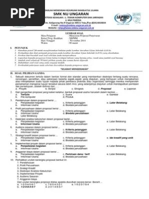 Agar lebih mantap menghadapi ujian akhir semester, . 60 Soal Proposal Pdf