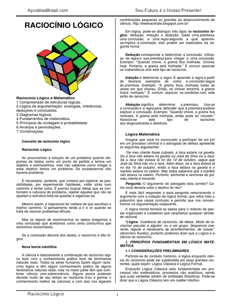 Raciocínio Lógico | Argumento | Lógica