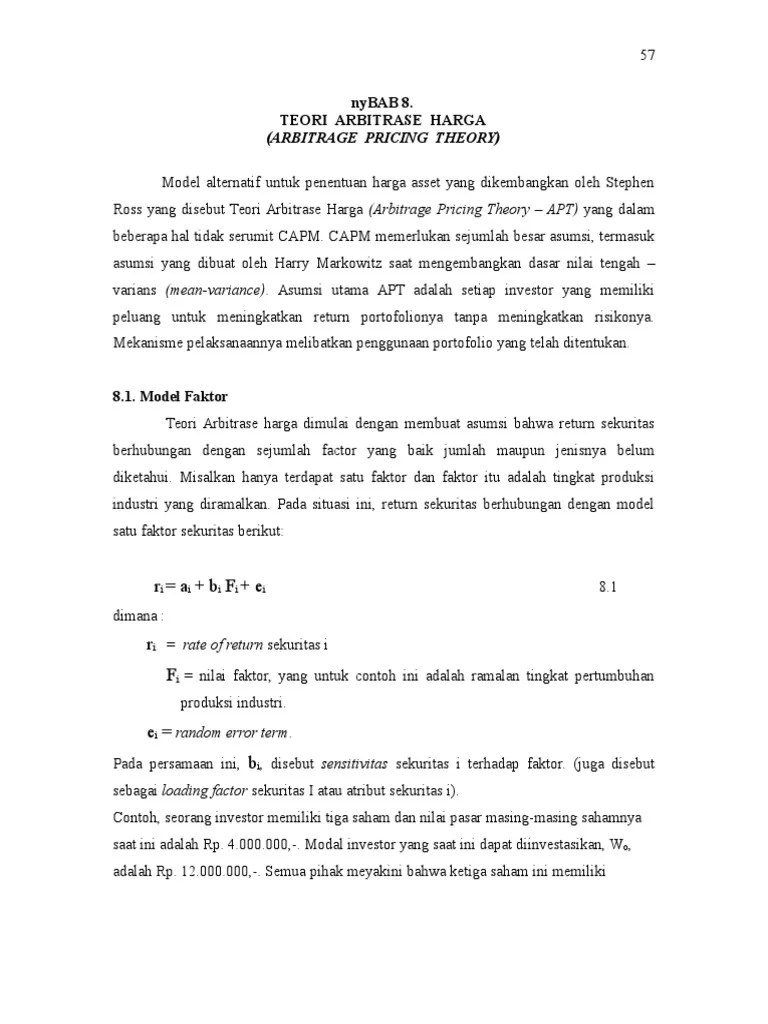 Teori Arbitrase Harga | PDF