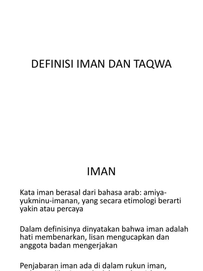 Definisi Iman Dan Taqwa | PDF