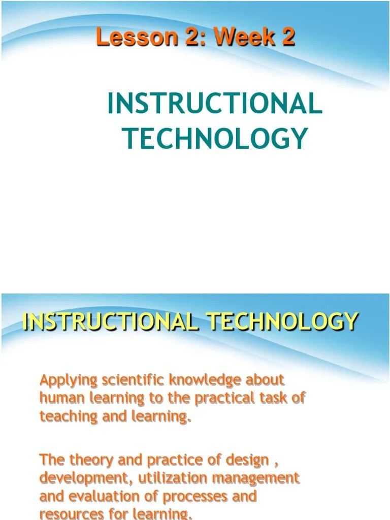 Definitions And Concepts 2 - Instructional Technology | PDF | Educational Technology | Learning