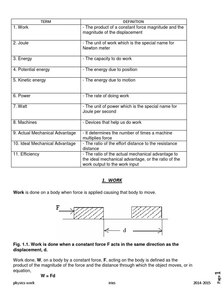 WORK-problem Solving | PDF | Power (Physics) | Force