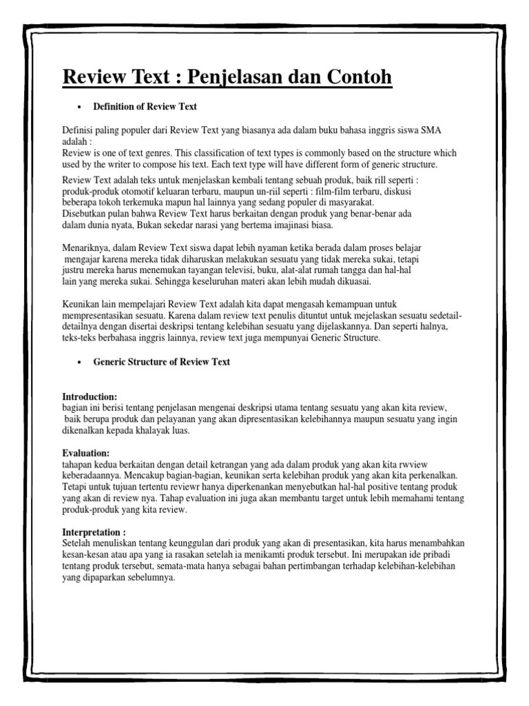 Review Text | PDF | Rekreasi