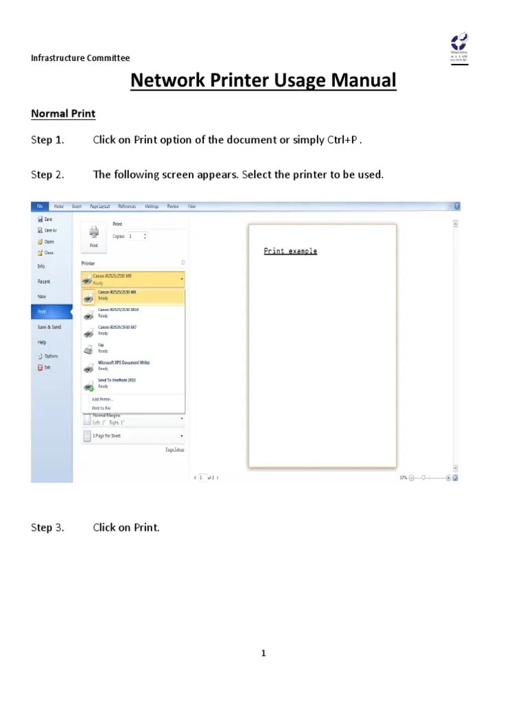 Network Printer Secure Print Guide PDF Login Password.