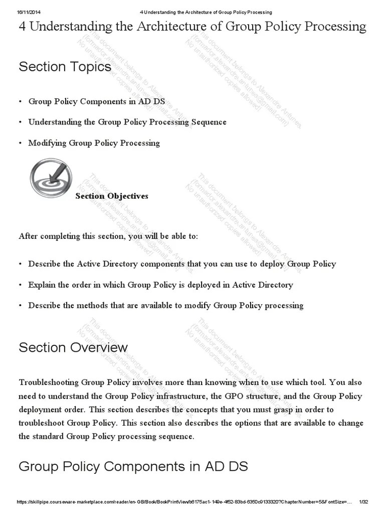4 Understanding The Architecture Of Group Policy Processing | PDF ...