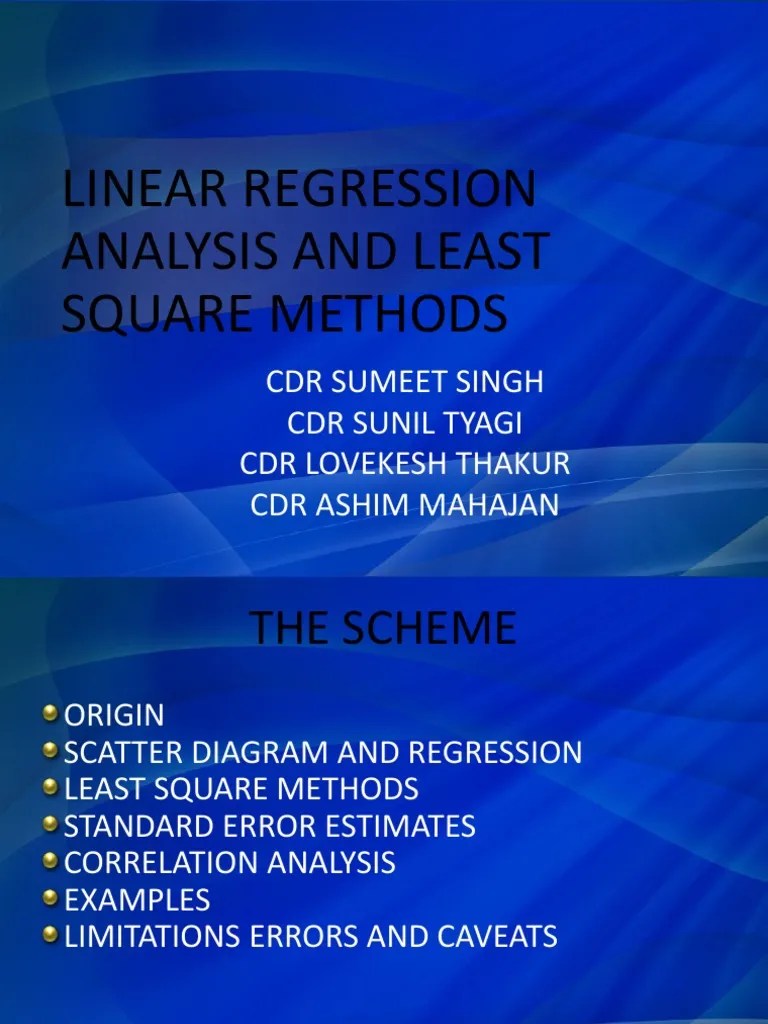 Linear Regression Analysis And Least Square Methods | PDF | Errors And ...