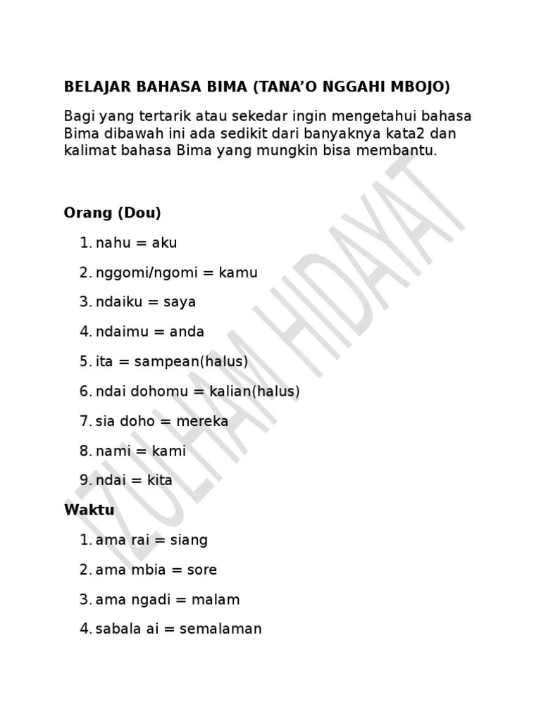 38 Kata Kata Bijak Bahasa Bima Kata Mutiara Puisi Pendidikan - 23 Agustus 2021.