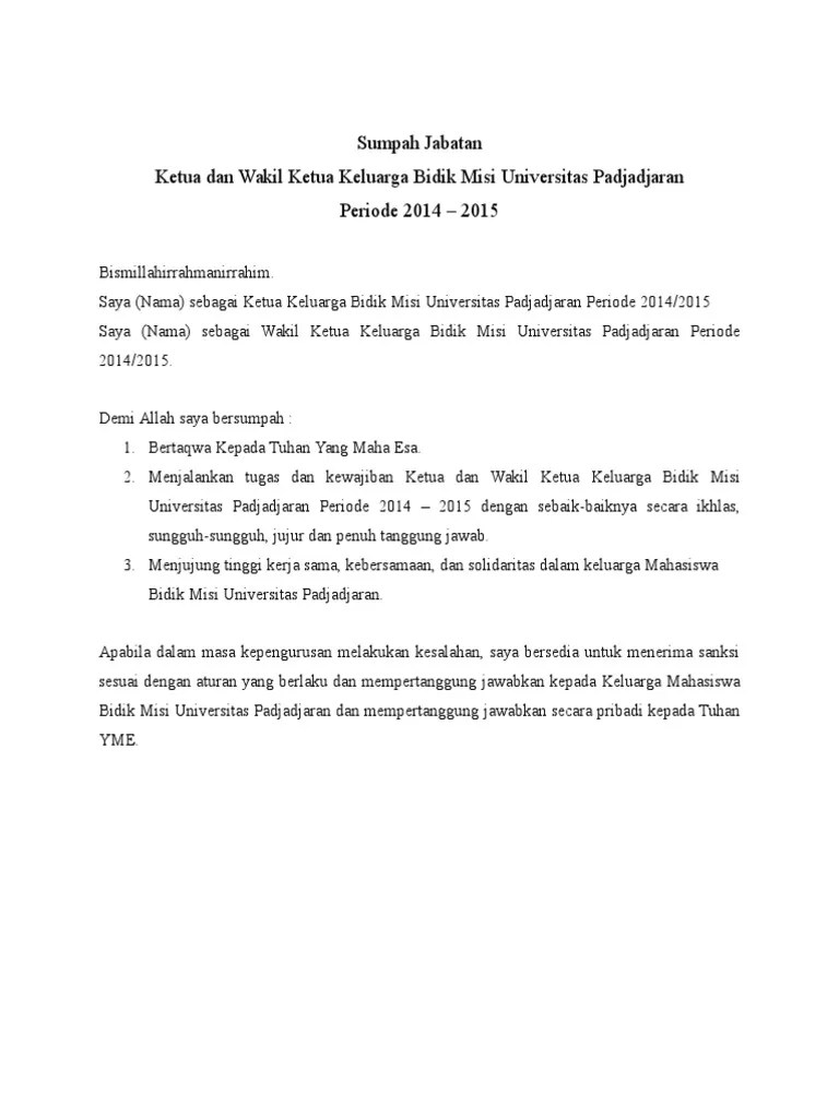 Contoh Naskah Sumpah-Jabatan | PDF