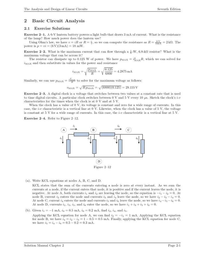 The Analysis Of Linear Circuits And Design Ch02 | Series And Parallel ...