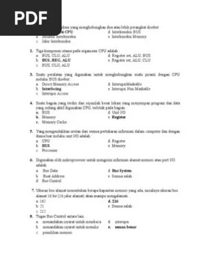 Urutan jaringan berikut dari yang terkecil adalah. Soal Bus System Pdf